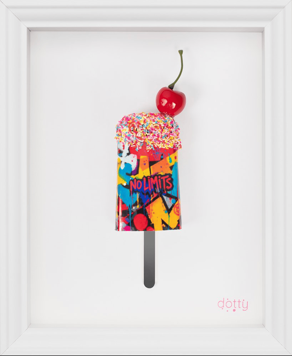 Abstract Dotty Urban Melt No.4 art piece by Dotty, featuring colorful dot patterns on a modern background.