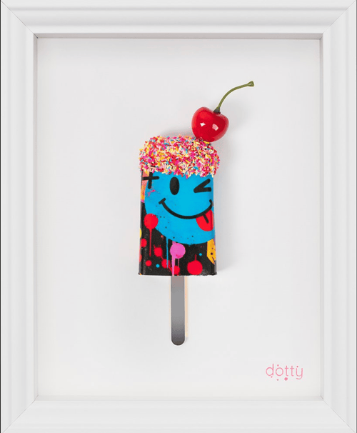Colorful Dotty Urban Melt No.2 art piece by Dotty featuring vibrant abstract shapes and bold patterns.