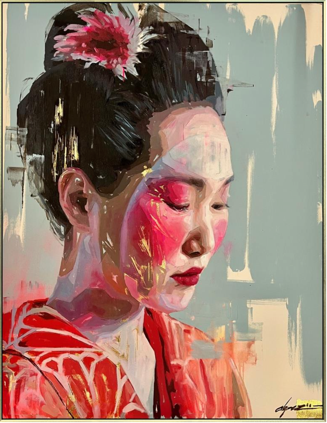 Screenshot of Conrado Lopez's art piece titled "Eternally Fortunate I," showcasing vibrant colors and abstract design elements.