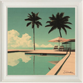 Leander Poolside Reflections art piece featuring abstract reflections and calming colors, displayed in a screenshot.