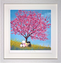 Colorful art print titled "Cherry on Top" by Doug Hyde featuring vibrant cherry and whimsical design elements.