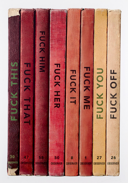 Contemporary art piece titled "F**k Off" by The Connor Brothers, featuring bold text on a plain background.