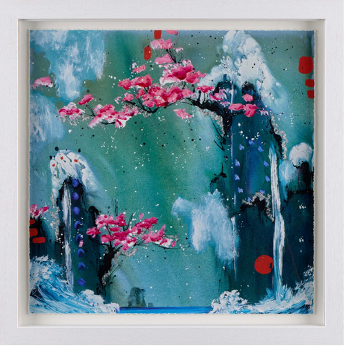 Art print titled "Beauty Bound I" by Danielle O'Connor Akiyama, featuring a vibrant, abstract design in bright colors.