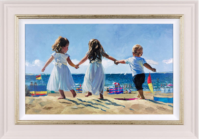 Sherree Valentine Daines art print titled "Joyful Summer Day" featuring vibrant, colorful summer scene with flowers and bright sky.