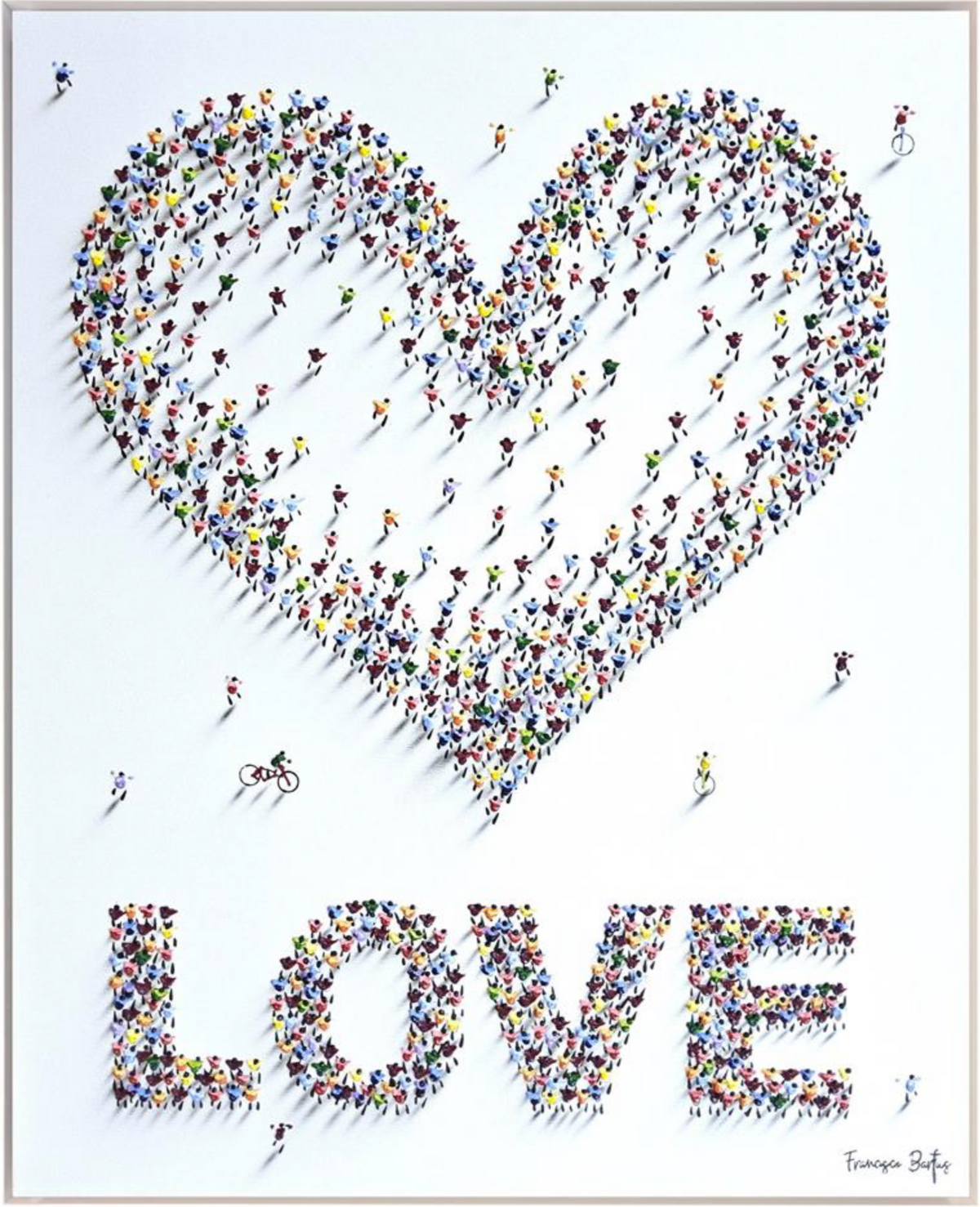 Colorful abstract art titled "The Colours Of True Love" by Francisco Bartus, featuring vibrant brushstrokes and emotional expression.