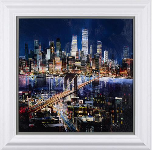 Screenshot of "After Hours" art by Tom Butler, showcasing vibrant abstract design with bold colors and dynamic brushstrokes.
