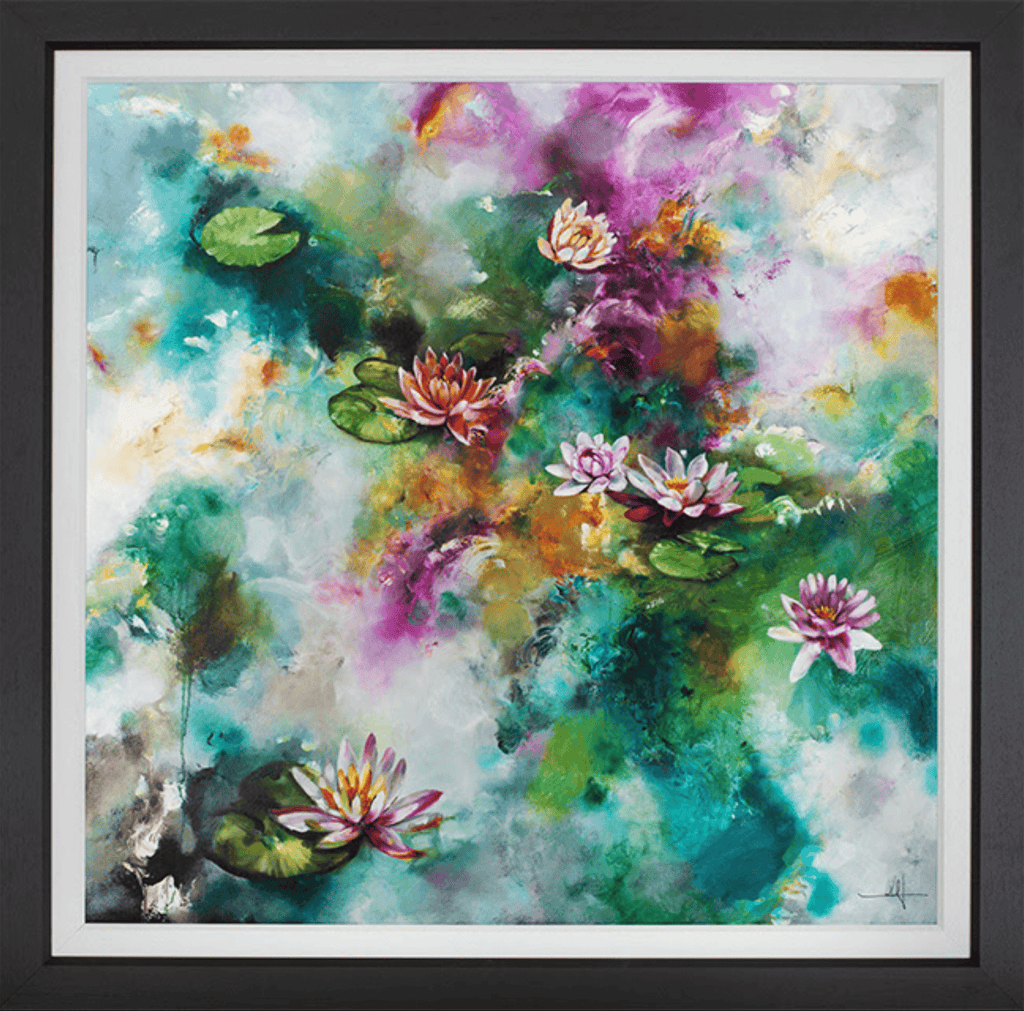 Katy Jade Dobson Lotus art print featuring vibrant, detailed floral design with bright colors and intricate patterns.