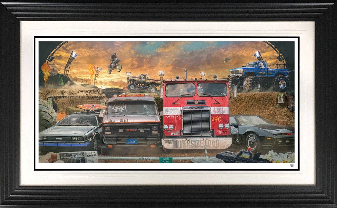 JJ Adams art print titled "Doc's Monster Slam" featuring vibrant, detailed monster artwork on high-quality paper.