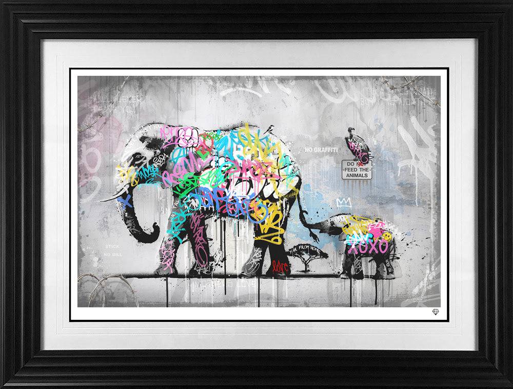 JJ Adams art piece titled "Hold Tight" featuring abstract and vibrant visual elements in a modern style.