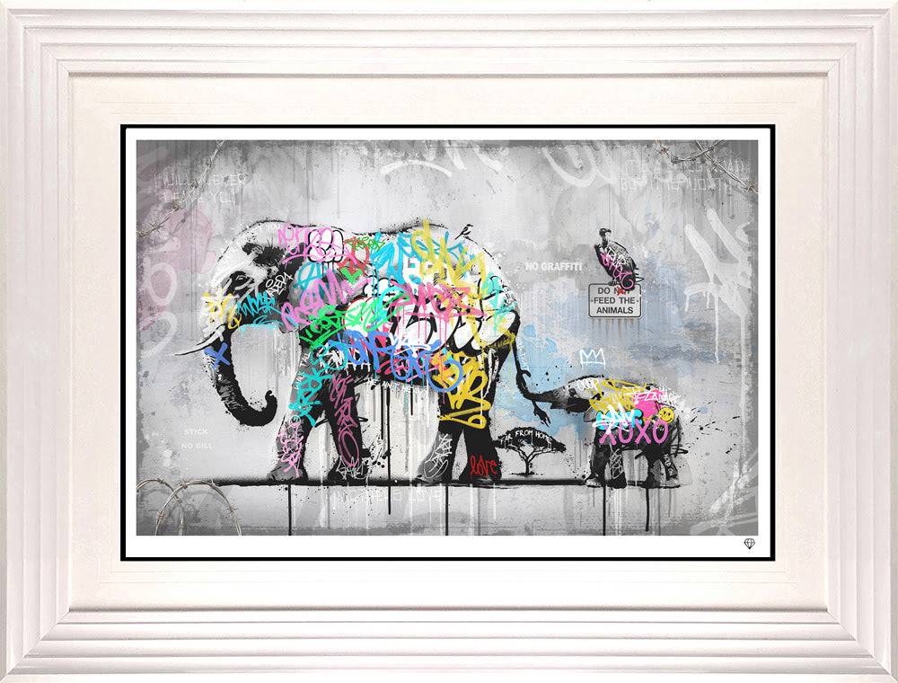 JJ Adams art piece titled "Hold Tight" featuring vibrant abstract imagery and bold colors in a modern art style.