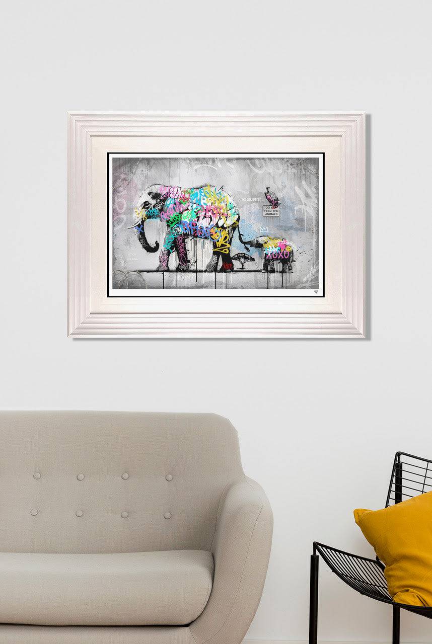 JJ Adams artwork titled "Hold Tight" featuring abstract, vibrant colors and expressive brushstrokes in an art print.